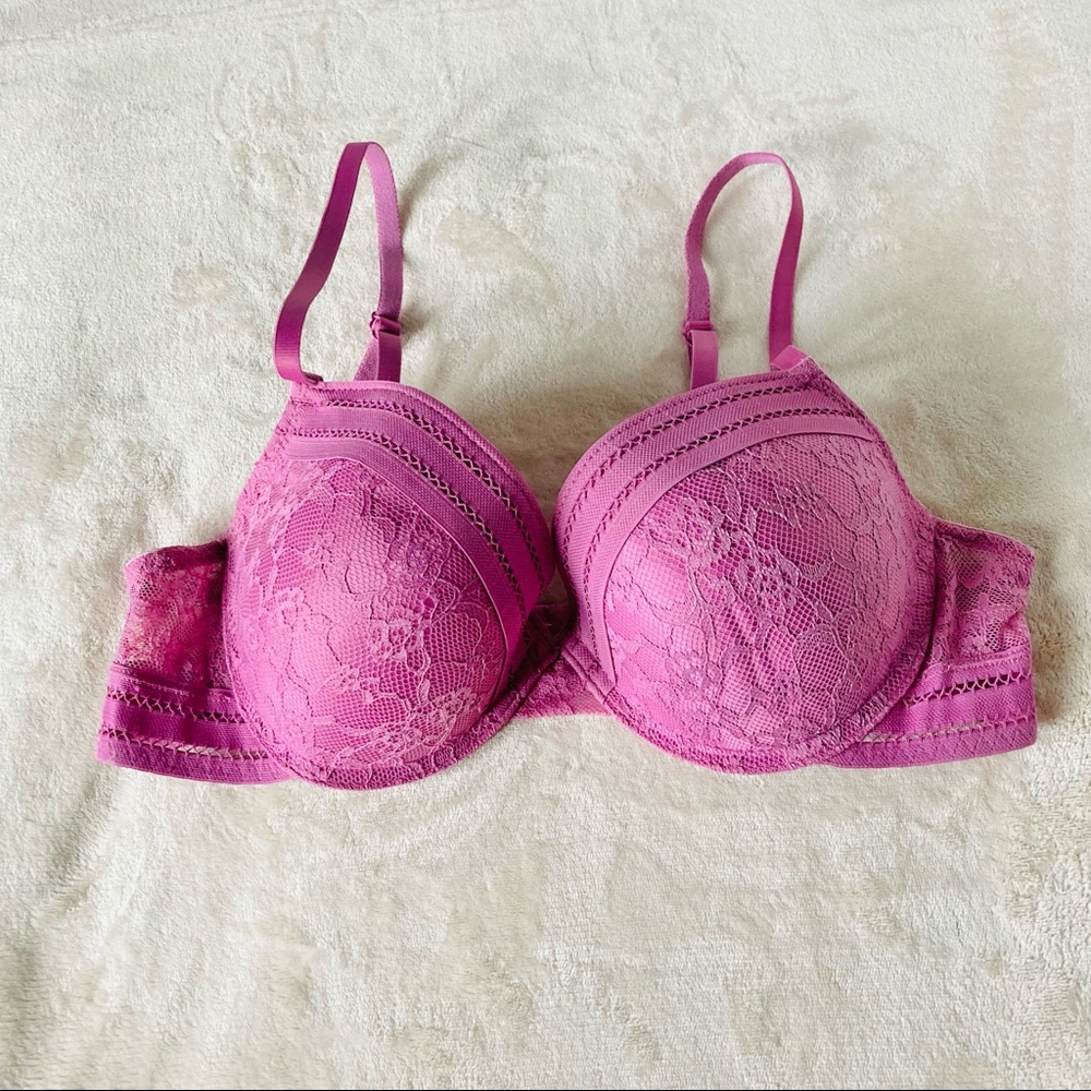 Kensie Lingerie 38C Purple Lace Push-up Bra